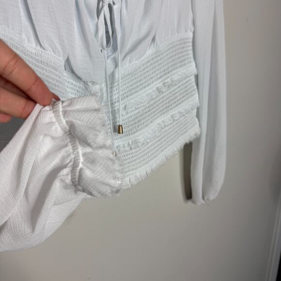 Free People Womens Lolita Blouse Medium White Boho Cottagecore Coquette Milkmade - Picture 4 of 8